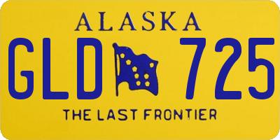 AK license plate GLD725
