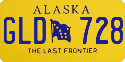 AK license plate GLD728
