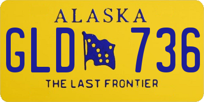AK license plate GLD736