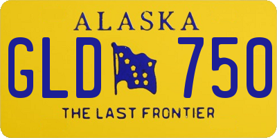 AK license plate GLD750