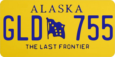 AK license plate GLD755