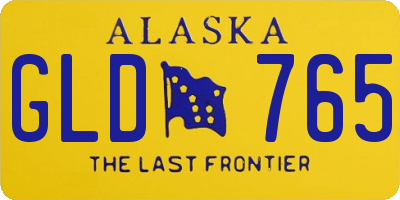 AK license plate GLD765