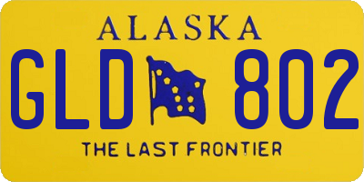 AK license plate GLD802