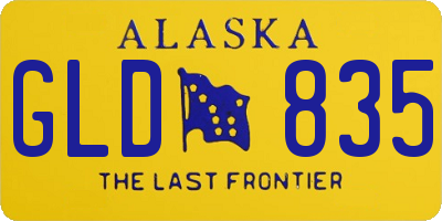 AK license plate GLD835