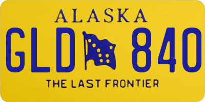 AK license plate GLD840