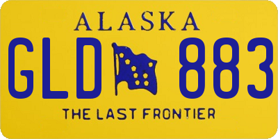 AK license plate GLD883