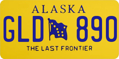 AK license plate GLD890