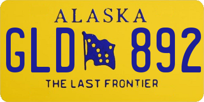 AK license plate GLD892