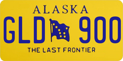 AK license plate GLD900