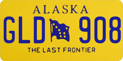 AK license plate GLD908