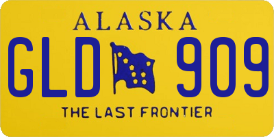 AK license plate GLD909