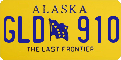 AK license plate GLD910