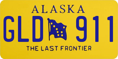 AK license plate GLD911