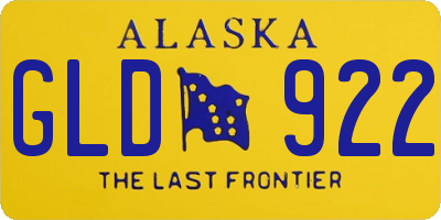 AK license plate GLD922