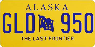 AK license plate GLD950