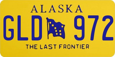 AK license plate GLD972