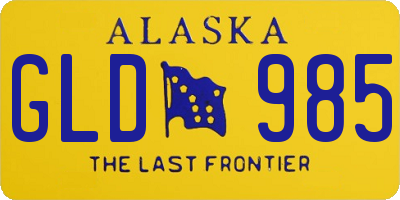 AK license plate GLD985