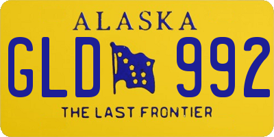 AK license plate GLD992
