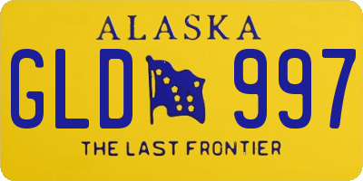 AK license plate GLD997