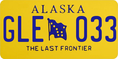 AK license plate GLE033