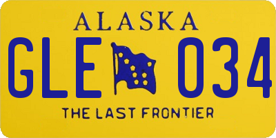 AK license plate GLE034