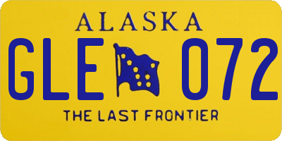 AK license plate GLE072