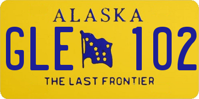 AK license plate GLE102