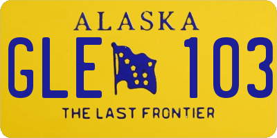 AK license plate GLE103