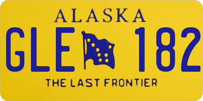 AK license plate GLE182