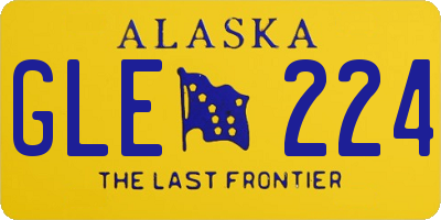 AK license plate GLE224