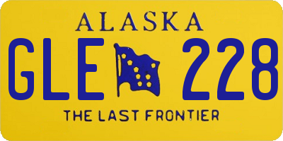 AK license plate GLE228