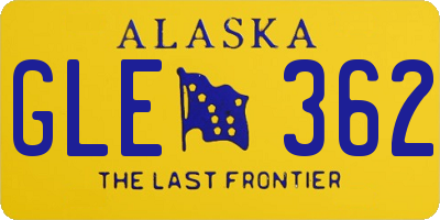 AK license plate GLE362