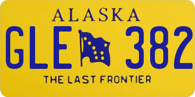 AK license plate GLE382