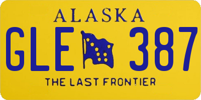 AK license plate GLE387