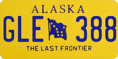 AK license plate GLE388