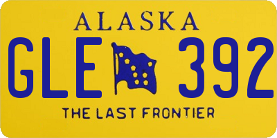 AK license plate GLE392