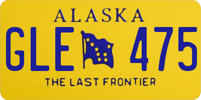 AK license plate GLE475