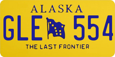 AK license plate GLE554