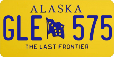 AK license plate GLE575