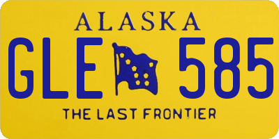 AK license plate GLE585