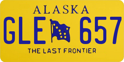 AK license plate GLE657