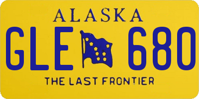 AK license plate GLE680