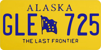 AK license plate GLE725