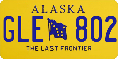 AK license plate GLE802