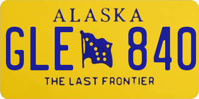 AK license plate GLE840