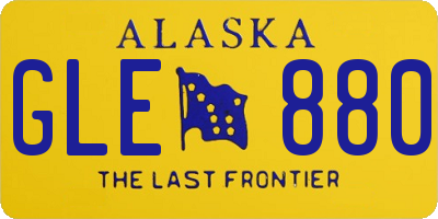 AK license plate GLE880