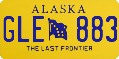 AK license plate GLE883