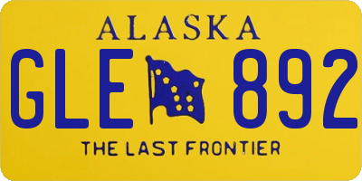 AK license plate GLE892