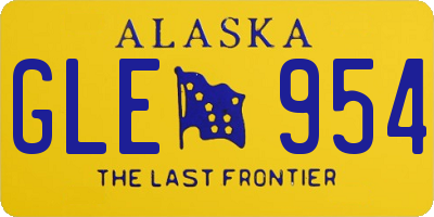 AK license plate GLE954