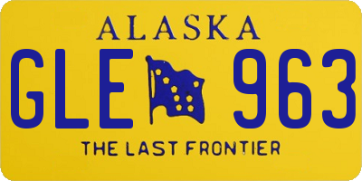 AK license plate GLE963